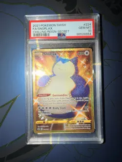 Snorlax Chilling Reign Secret Rare Gold Holo Card 224/198 PSA 10 - Image 2