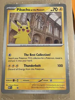 Pokemon x Natural History Museum: Pikachu at the Museum Sealed Promo Card - Image 1