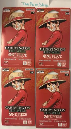 One Piece TCG Carrying on His Will Sleeved Booster Packs x4 Sealed OP-13 - Image 1