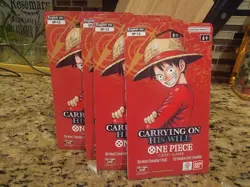 NEW Sealed One Piece TCG Carrying on His Will Sleeved Booster Packs x4 - Image 1