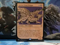 MTG Ancient Brass Dragon CLB 389 Showcase NM Baldurs Gate Commander Mythic - Image 1