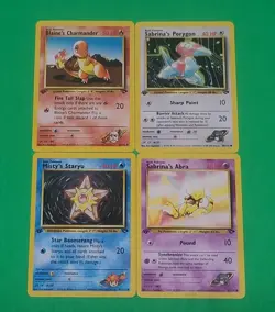 Pokemon Vintage 1st Edition GYM Challenge Cards Lot Of 4 Blaine's Charmander NM+ - Image 1