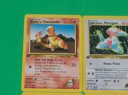 Pokemon Vintage 1st Edition GYM Challenge Cards Lot Of 4 Blaine's Charmander NM+ - Image 2