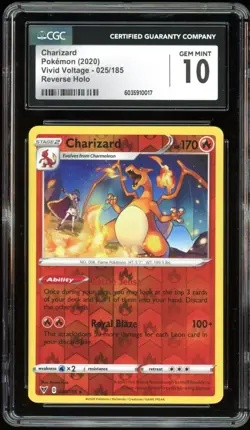 2020 Pokemon Vivid Voltage #25 Charizard Reverse Holo CGC 10 Gem Mint - Image 1