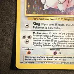 Pokemon TCG Clefairy Base Set 5/102 Holo Rare 1999 40 HP English Basic - Image 5