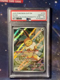 Pokemon Prismatic Evolutions: PSA 10 Gem Mint Eevee Pokemon Center Stamped Promo - Image 1