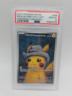 2023 Pokemon SVP EN Pikachu/Grey Felt Hat Pokemon X Van Gogh 085 PSA GEM MINT 10 - Image 4