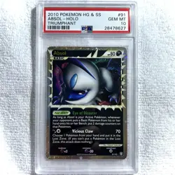 2010 Pokemon Absol Prime PSA 10 Triumphant Holo #91 - Image 1