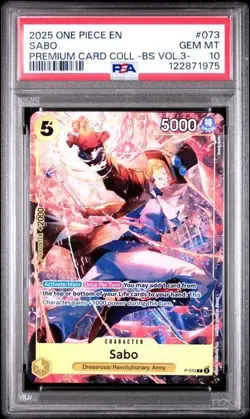 Sabo P-073 - One Piece Premium Card Collection Vol. 3 - PSA 10 - Image 1