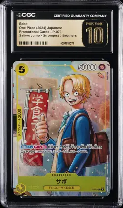 2024 ONE PIECE JAPANESE STRONGEST 3 BROTHERS #P-073 SABO CGC 10 PRISTINE - Image 1