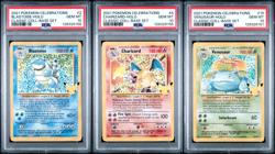 PSA 10 Pokemon Card Lot Celebrations Charizard, Blastoise & Venusaur Starters - Image 1