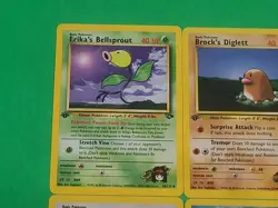 Pokemon Vintage 1st Edition GYM Challenge Cards Lot Of 4 Erika's, Brock's, Misty - Image 2