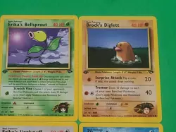 Pokemon Vintage 1st Edition GYM Challenge Cards Lot Of 4 Erika's, Brock's, Misty - Image 3