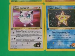 Pokemon Vintage 1st Edition GYM Challenge Cards Lot Of 4 Erika's, Brock's, Misty - Image 5