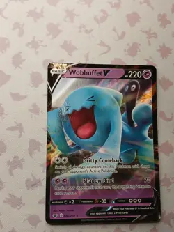 Wobbuffet V 86/202 Sword & Shield Base Set Ultra Rare Half Art Pokemon TCG Card - Image 1