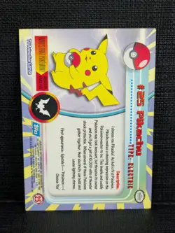 1999 Topps Pokemon #25 Pikachu TV Animation Edition *Damaged* - Image 2