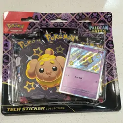 Pokemon TCG Scarlet & Violet Paldean Fates Sticker Collection Pack Fidough Promo - Image 1