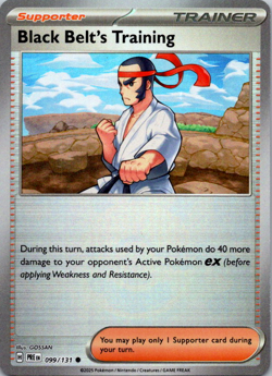 Black Belt’s Training 099/131 Pokeball Holo Prismatic Evolutions Pokemon TCG NM - Image 1