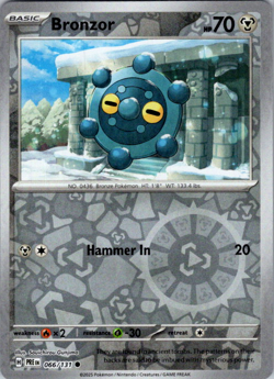 Bronzor 066/131 - Reverse Holo Common Prismatic Evolutions Pokemon TCG NM - Image 1