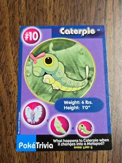 Caterpie #10 PokeTrivia Pokemon Mewtwo Strikes Back - Image 1