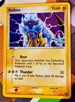 Pokemon TCG Raikou Holo 3/17 POP Series 2 Rare LP - Image 1