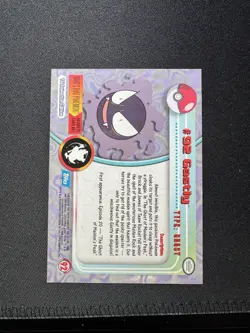 Topps Pokemon Gastly #92 2000 TV Animation Edition Non Holo Blue Logo LP - Image 5