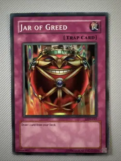 Yugioh Jar of Greed Trap Labyrinth of Nightmare LON-047 Super Rare NP - Image 1