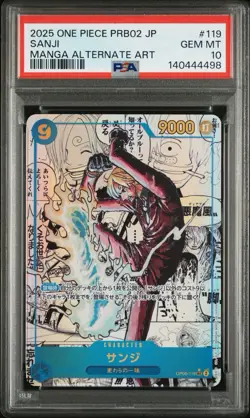 Sanji 119 Manga Alternate Art One Piece Japanese PSA 10 PRB02 The Best - Image 1