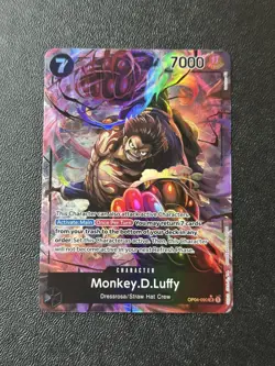 Monkey D. Luffy OP04-090 SR Alt Art One Piece TCG Kingdoms of Intrigue 2023 - Image 1