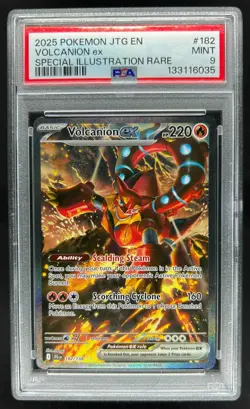 2025 Pokemon SV Journey Together JTG EN Volcanion ex #182/159 PSA 9 - Image 1