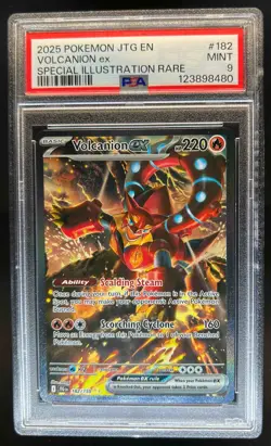 2025 Pokemon SV Journey Together JTG EN Volcanion ex #182/159 PSA 9 - Image 1