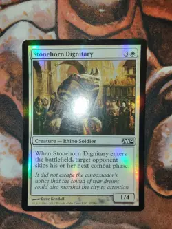 FOIL Stonehorn Dignitary M12 Magic 2012 MTG Magic the Gathering 1st Edition - Image 1