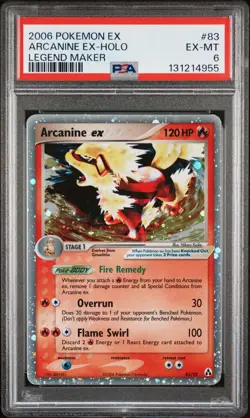 2006 POKEMON EX LEGEND MAKER #83 ARCANINE EX-HOLO PSA 6 - Image 1