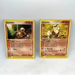 Arcanine 15/100 & Growlithe 65/100 Sandstorm E Reader Pokemon TCG - Image 1