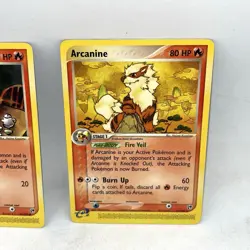 Arcanine 15/100 & Growlithe 65/100 Sandstorm E Reader Pokemon TCG - Image 3