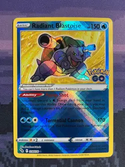 Radiant Blastoise 018/078 Pokemon Pokemon GO Radiant Rare Near Mint - Image 1