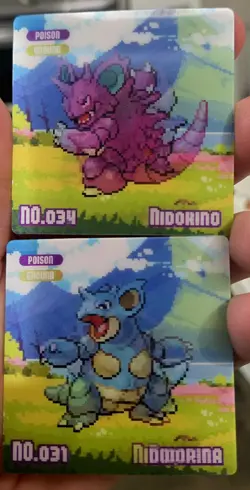 NEW Pokemon Eif Nidoking Nidorina Nidoran Shiny Gameboy Lenticular Card - Image 1
