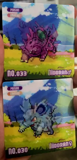 NEW Pokemon Eif Nidoking Nidorina Nidoran Shiny Gameboy Lenticular Card - Image 2