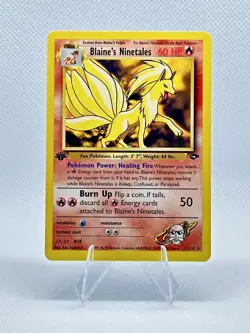 Blaine’s Ninetails 1st Edition Gym Challenge Pokemon Card WOTC 2000 NM - Image 1