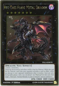 YUGIOH Red-Eyes Flare Metal Dragon - PGL3-EN078 - Gold Rare 1st Edition NM - Image 1