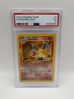 Pokemon TCG Charizard Base Set Holo Unlimited Rare Card 4/102 PSA VG 3 - Image 1