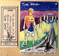 MTG Time Walk Regular Mtg Card Back Sketch Art Amy WEBER Magic - Image 1