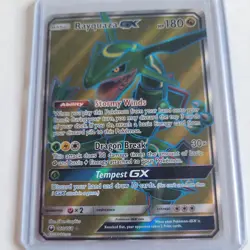 Pokemon Rayquaza GX 180 HP Full Art Holo Ultra Rare 160/168 SM-Celestial Storm - Image 1