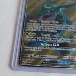 Pokemon Rayquaza GX 180 HP Full Art Holo Ultra Rare 160/168 SM-Celestial Storm - Image 5