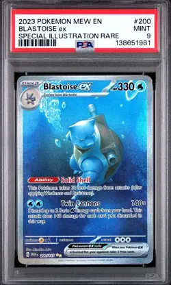 Pokemon Mew EN BLASTOISE EX 151 Special Illustration Rare 200/165 PSA 9 🌿 MINT - Image 1