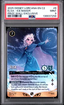 2025 DISNEY LORCANA EN C2-LORCANA CHALLENGE PROMO #6 ELSA ICE MAKER PSA 9 - Image 1