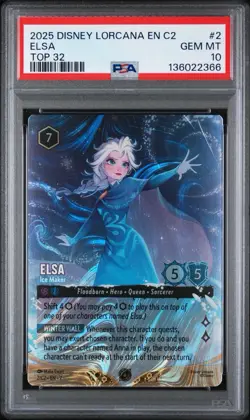 2025 DISNEY LORCANA EN C2 CHALLENGE PROMO #2 ELSA TOP 32 PRIZE ENCHANTED PSA 10 - Image 1