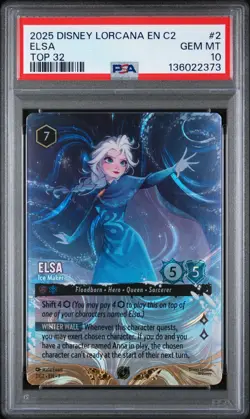 2025 DISNEY LORCANA EN C2 CHALLENGE PROMO #2 ELSA TOP 32 PRIZE ENCHANTED PSA 10 - Image 1