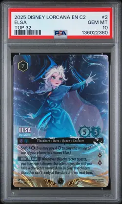 2025 DISNEY LORCANA EN C2 CHALLENGE PROMO #2 ELSA TOP 32 PRIZE ENCHANTED PSA 10 - Image 1