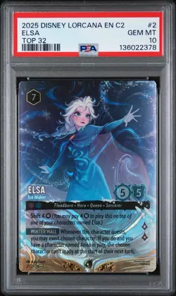 2025 DISNEY LORCANA EN C2 CHALLENGE PROMO #2 ELSA TOP 32 PRIZE ENCHANTED PSA 10 - Image 1